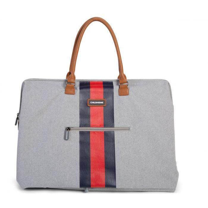Mommy Bag Stripes Diaper Bag - Limited Edition Grey With Red/Blue Stripe