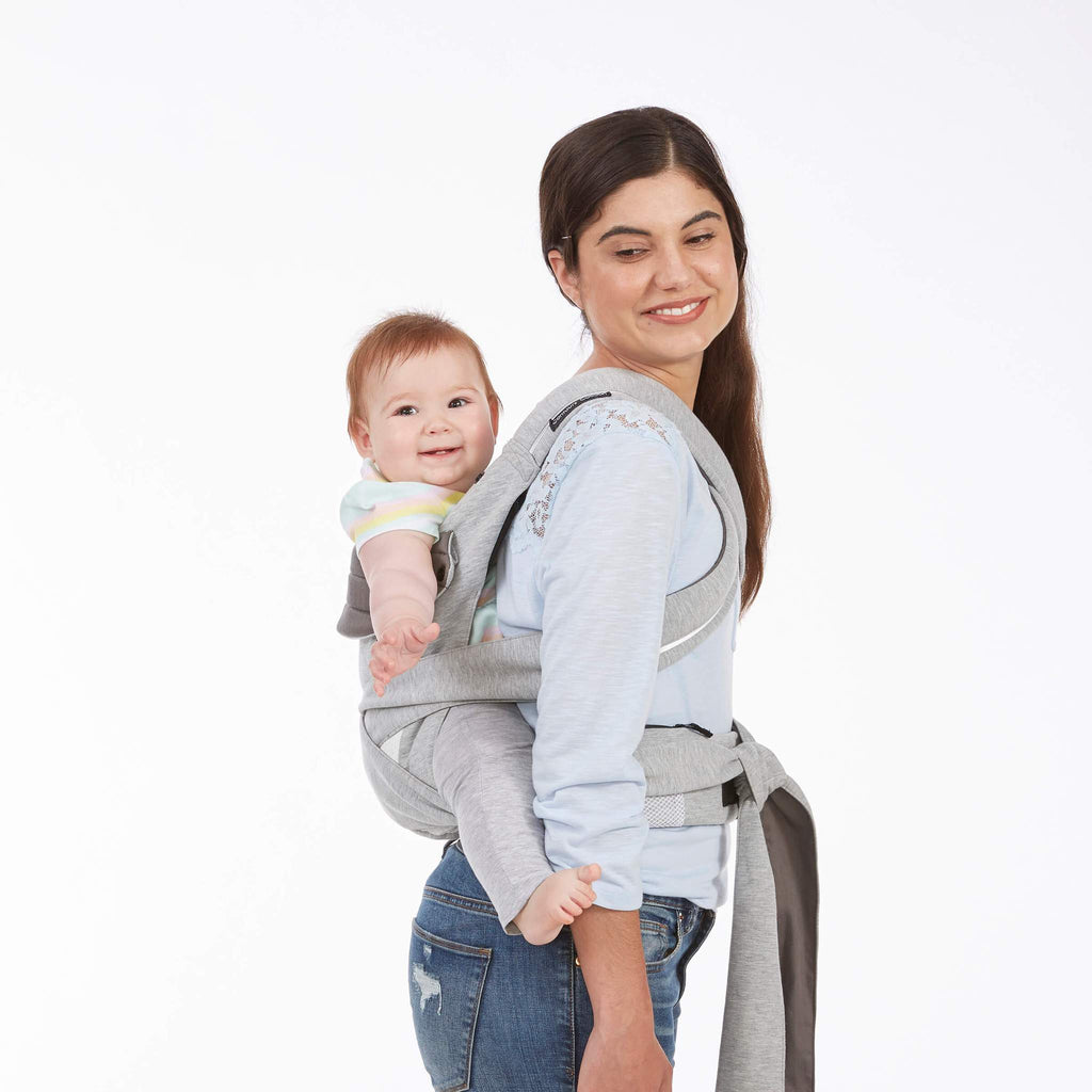 Contours Cocoon Hybrid Buckle Tie 5-in-1 Baby Carrier - Heather Grey