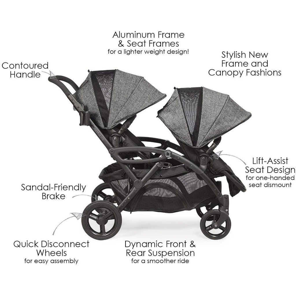 Contours Options Elite Double Stroller - Carbon