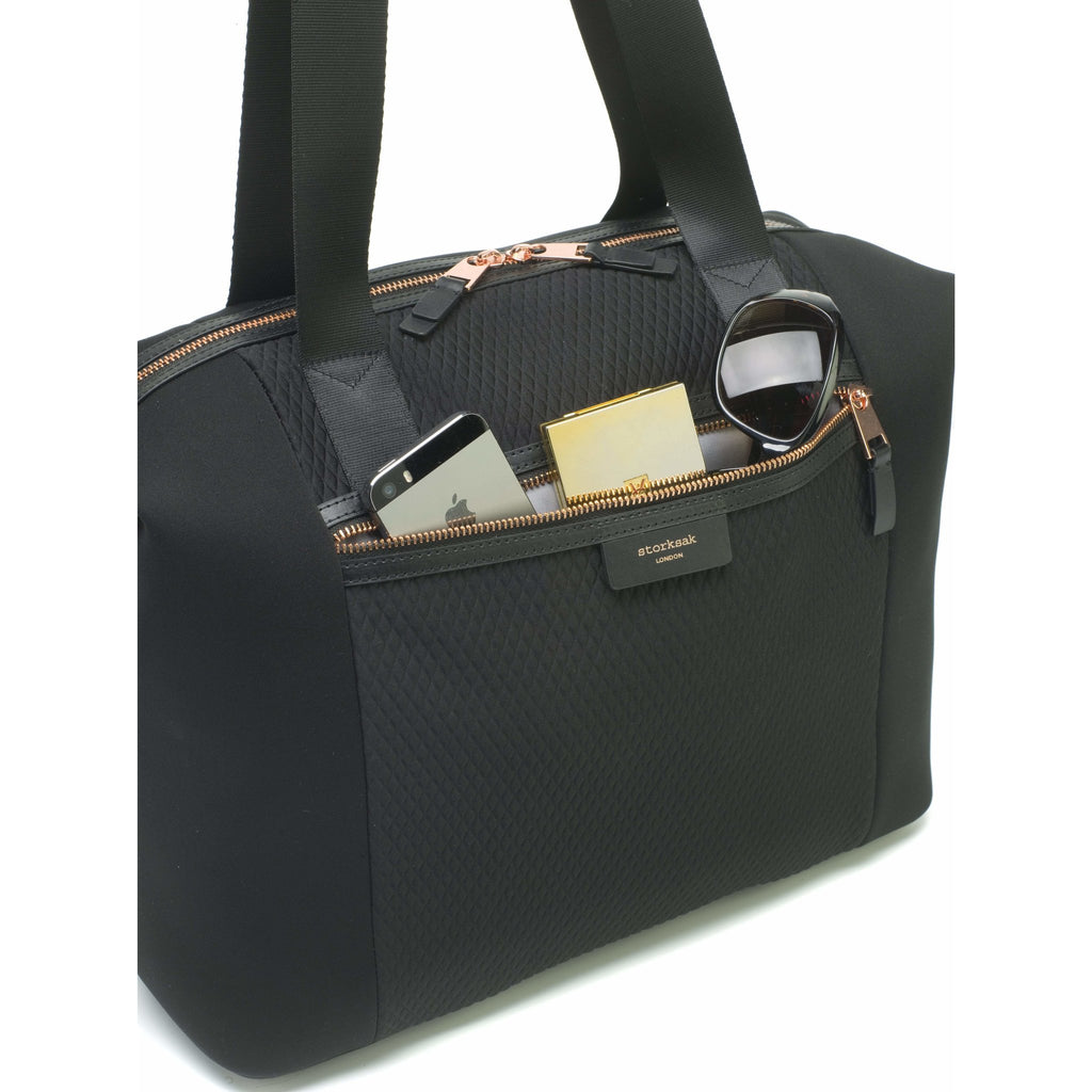Storksak Stevie Luxe Tote Diaper Bag With Scuba Finish