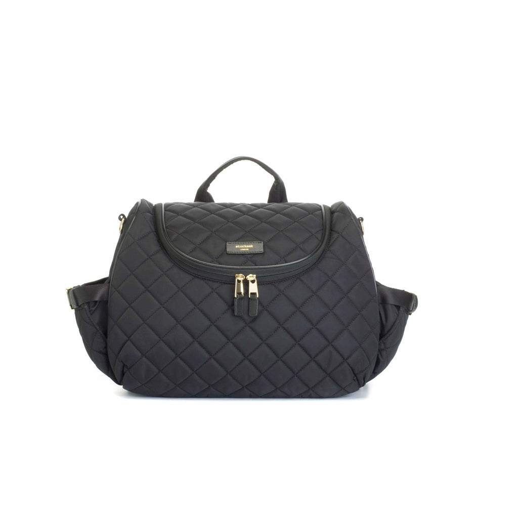 Storksak Poppy Luxe Convertible Backpack Diaper Bag - Quilted Black